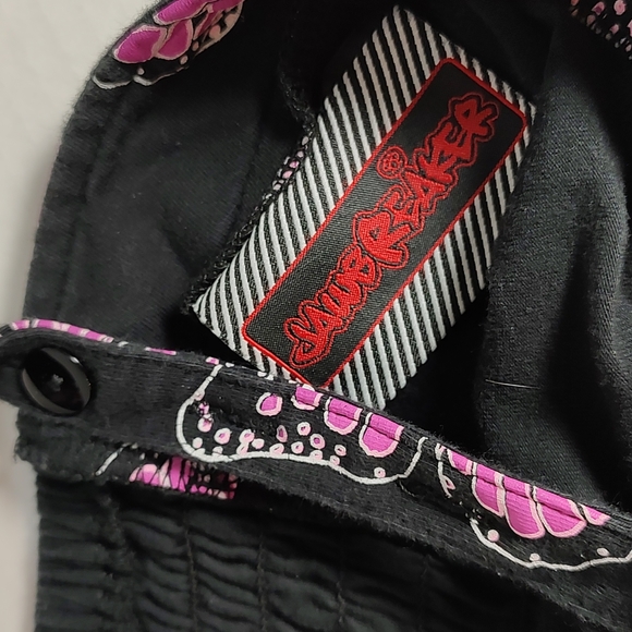 M VTG Jawbreaker Women's Sun Dress Pink Butterfly Skull Y2K 90s - Picture 2 of 12